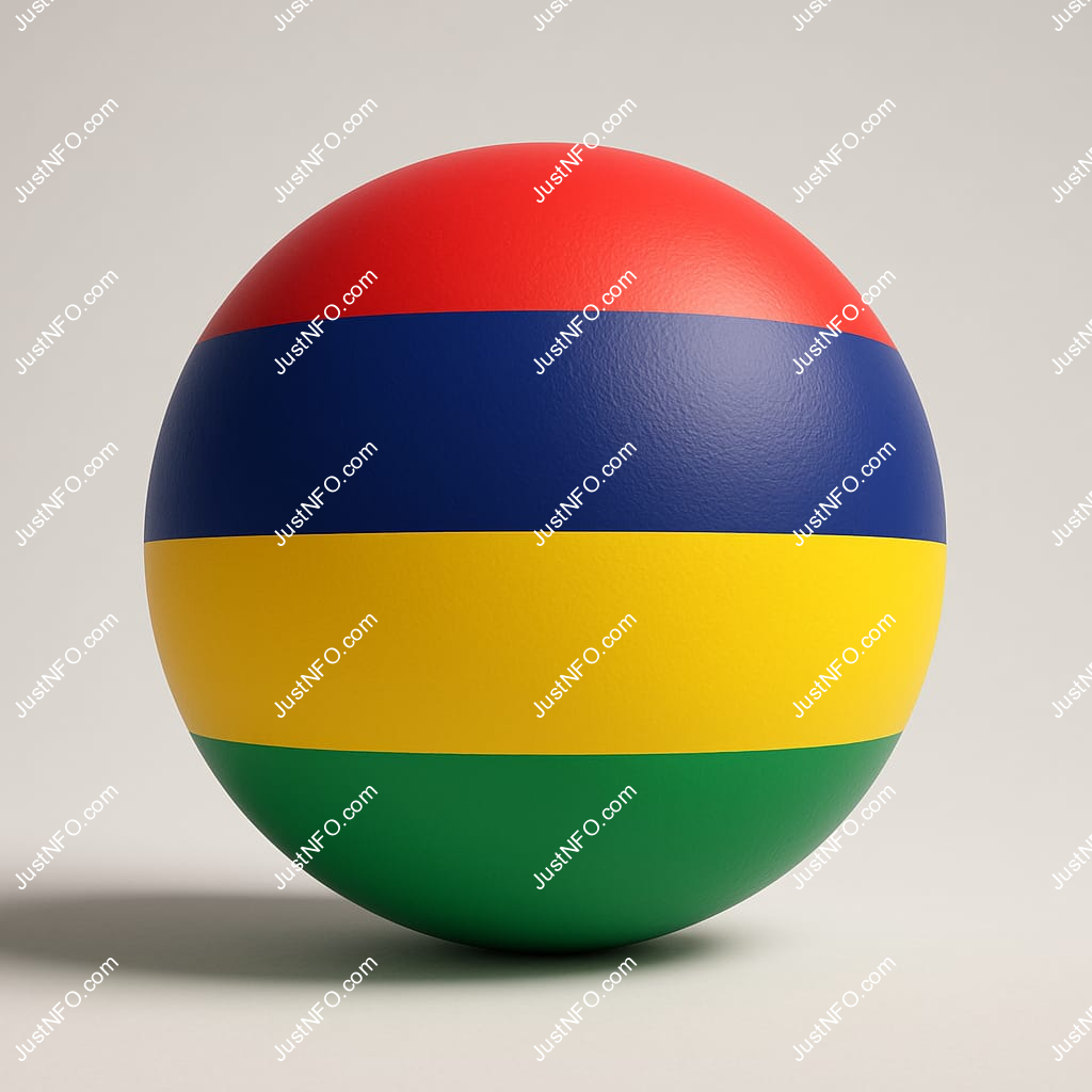 Spherical 3D rendering of the flag of Mauritius
