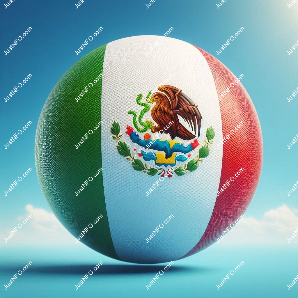 Spherical 3D rendering of the flag of Mexico