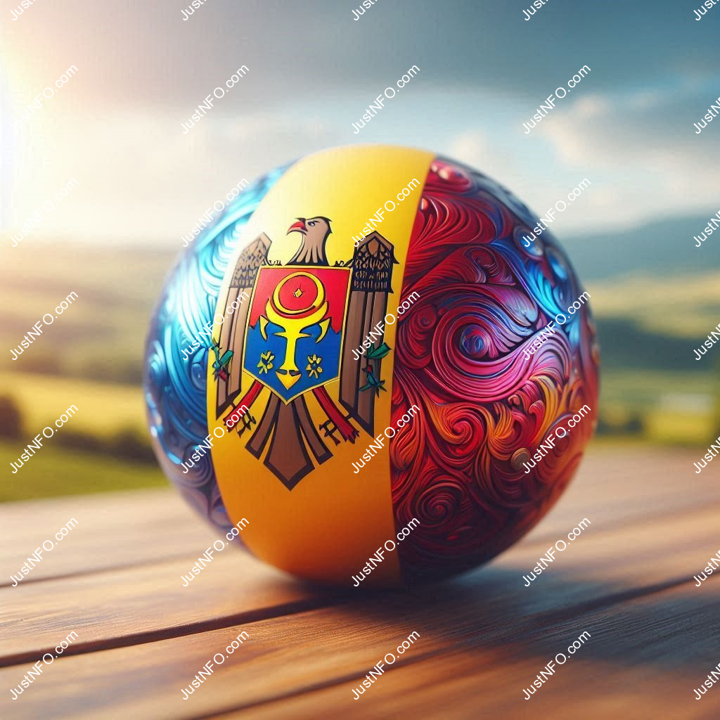 Spherical 3D rendering of the flag of Moldova