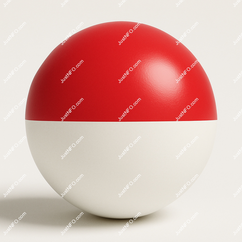 Spherical 3D rendering of the flag of Monaco