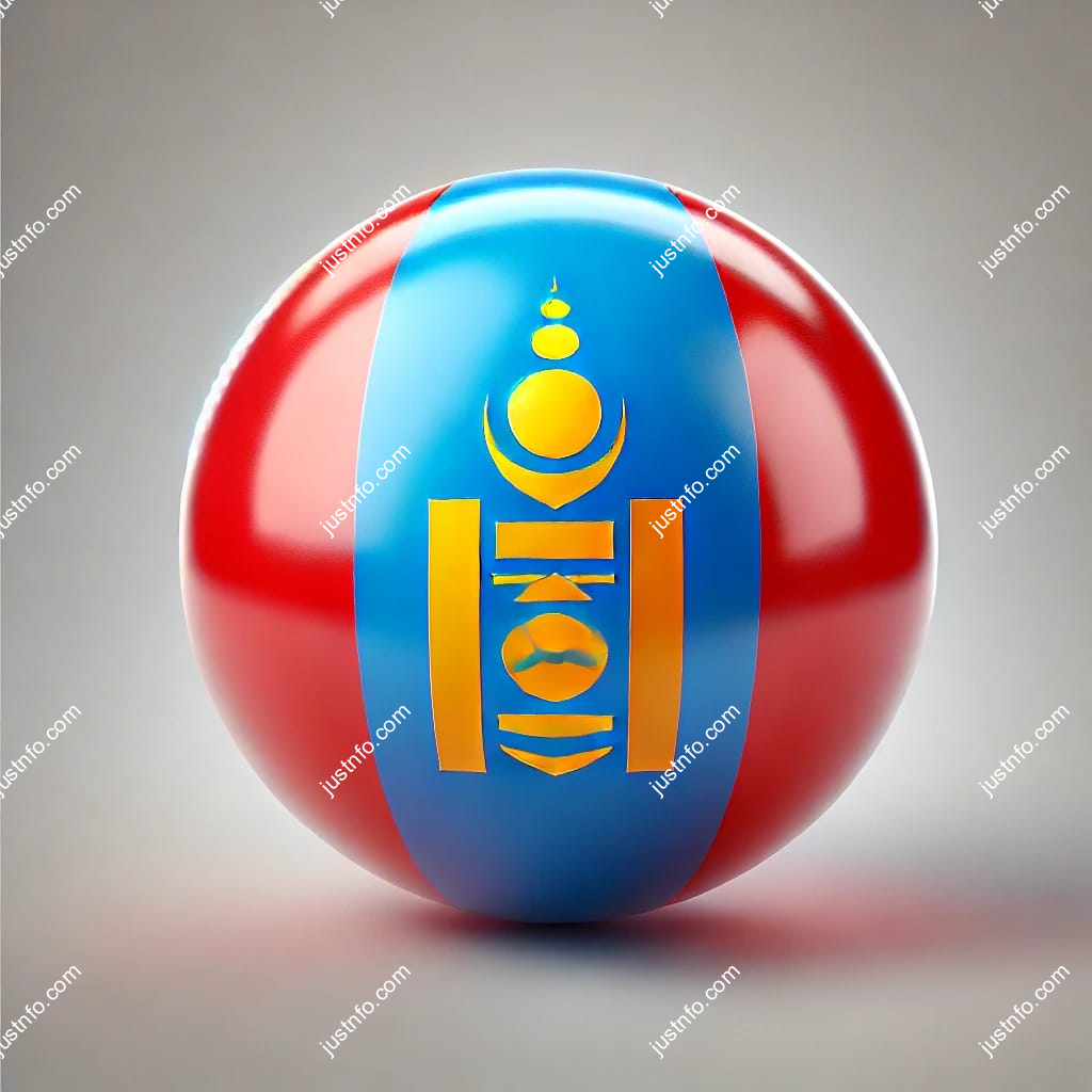 Spherical 3D rendering of the flag of Mongolia