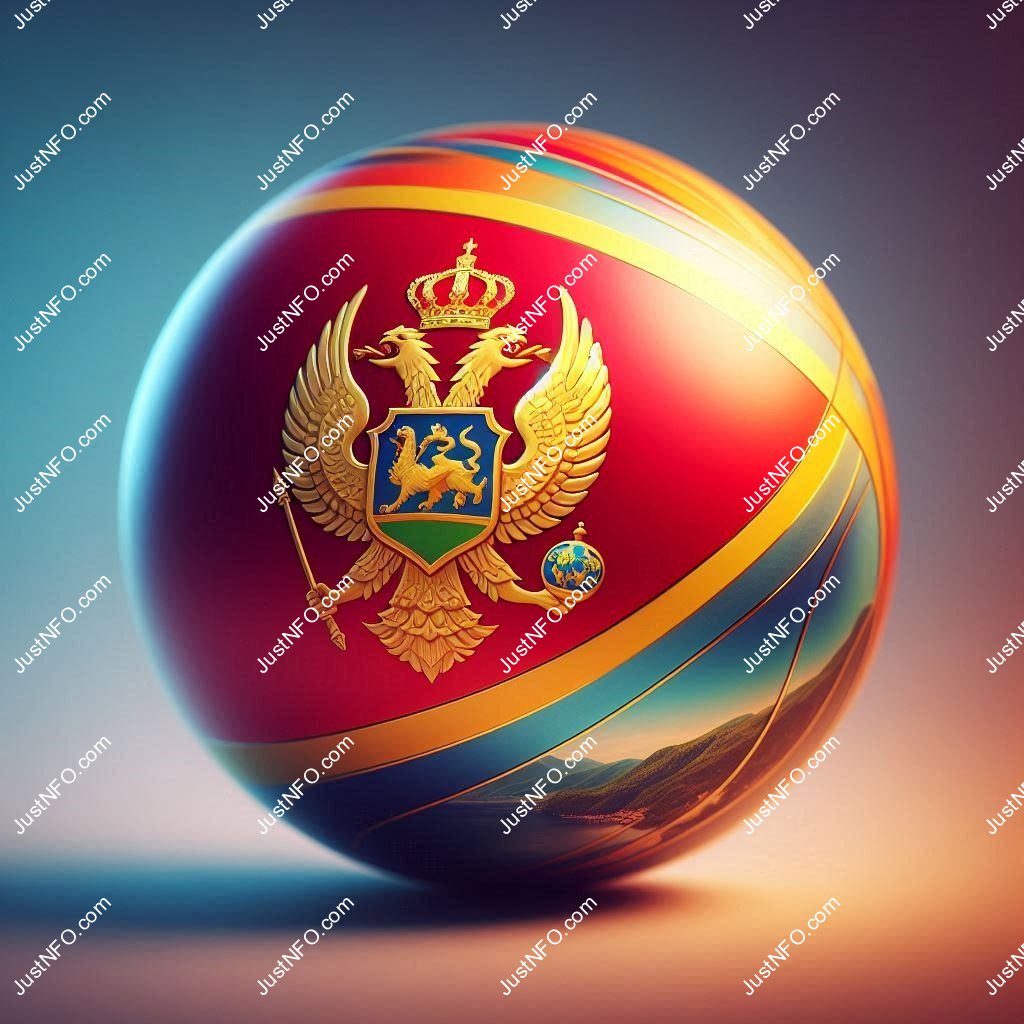 Spherical 3D rendering of the flag of Montenegro