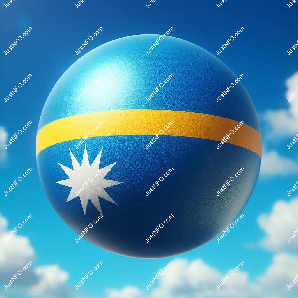 Spherical 3D rendering of the flag of Nauru