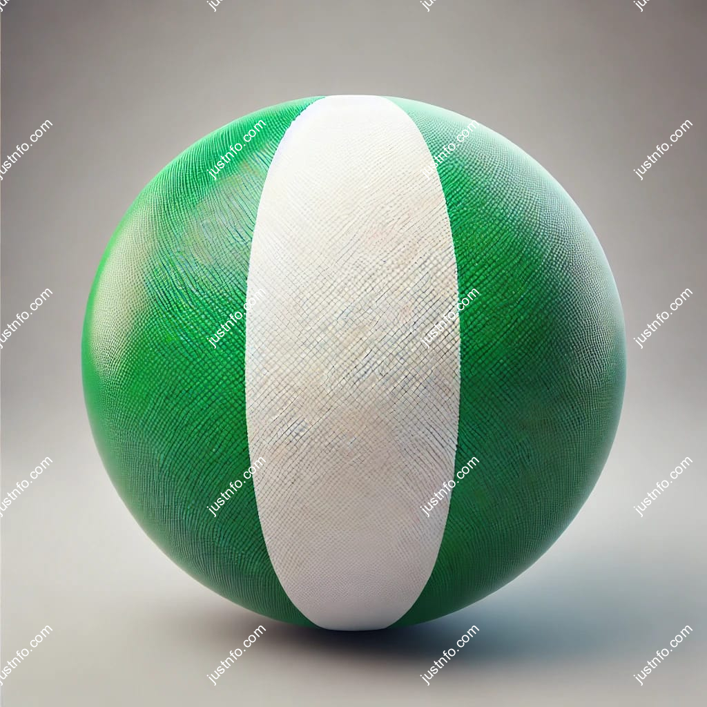 Spherical 3D rendering of the flag of Nigeria