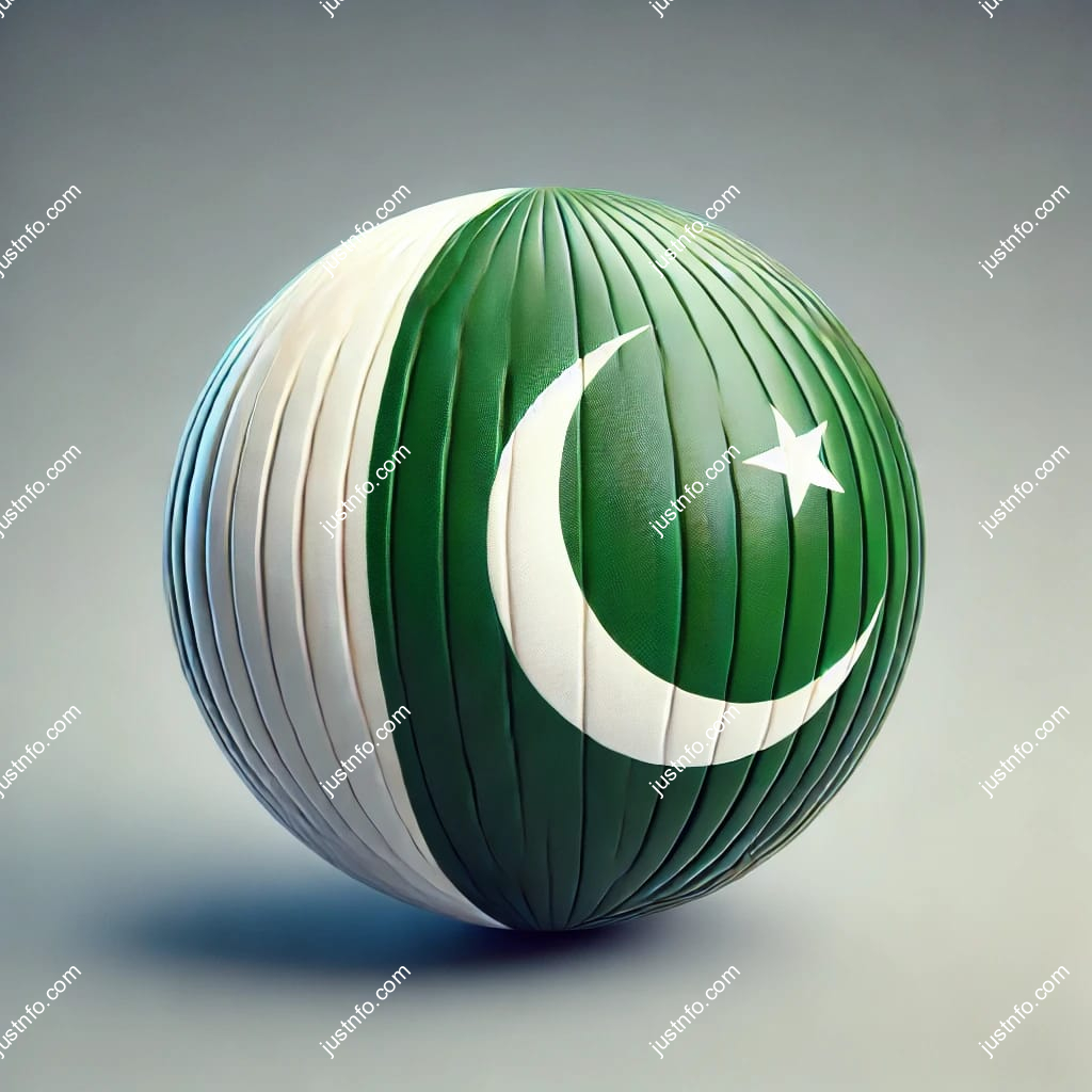 Spherical 3D rendering of the flag of Pakistan