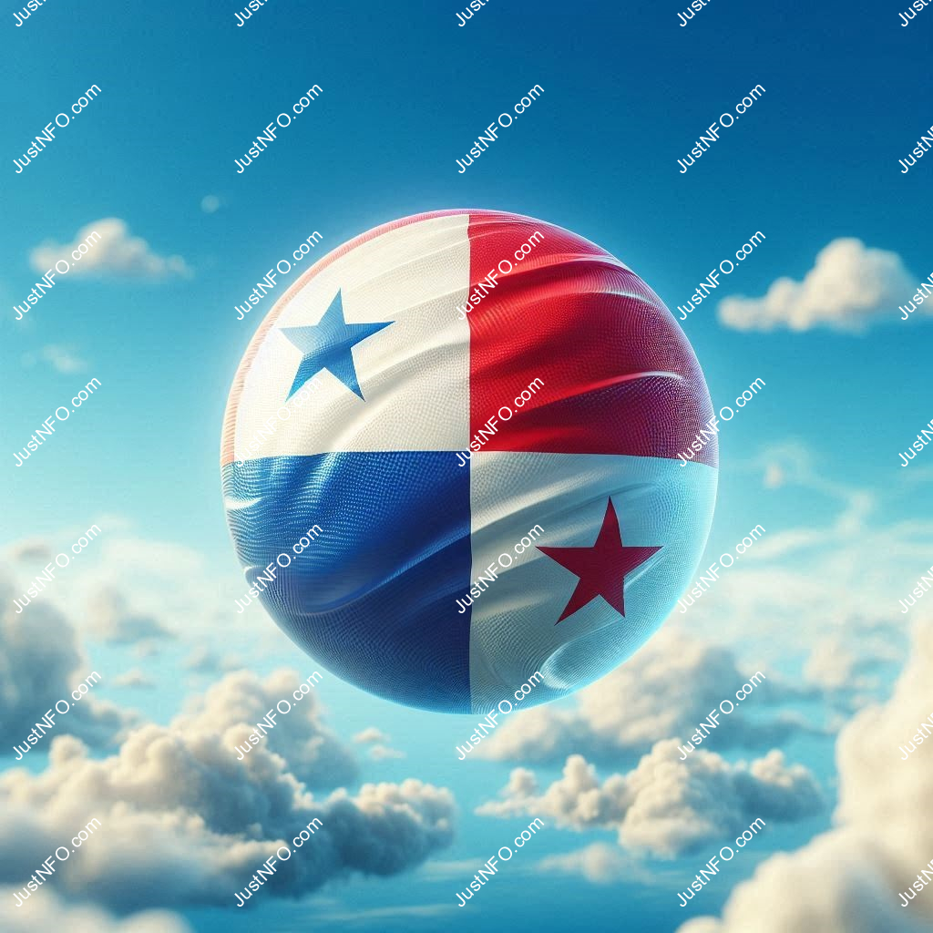 Spherical 3D rendering of the flag of Panama