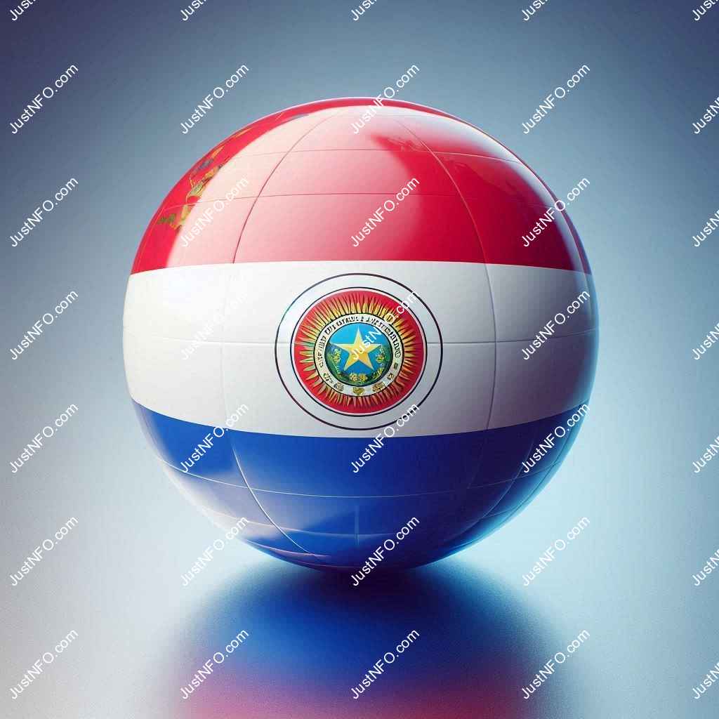 Spherical 3D rendering of the flag of Paraguay