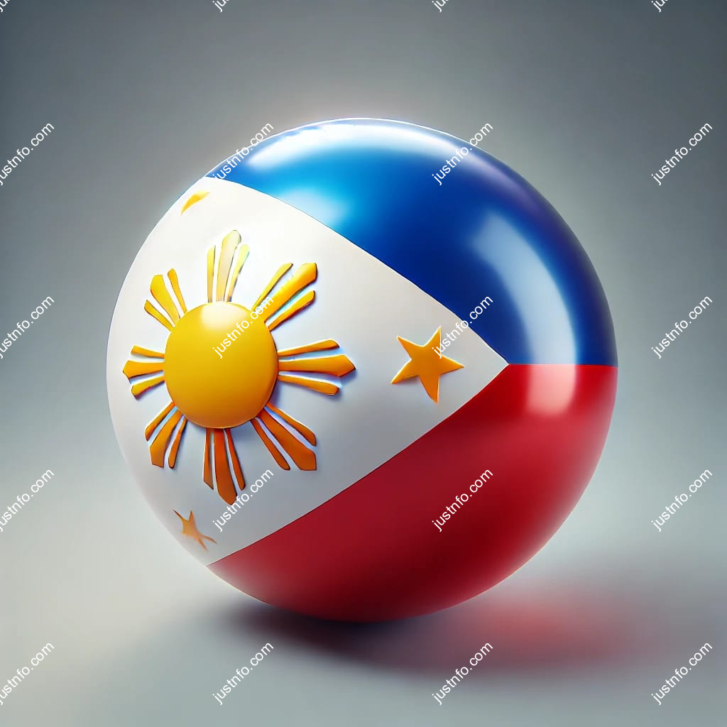 Spherical 3D rendering of the flag of Philippines