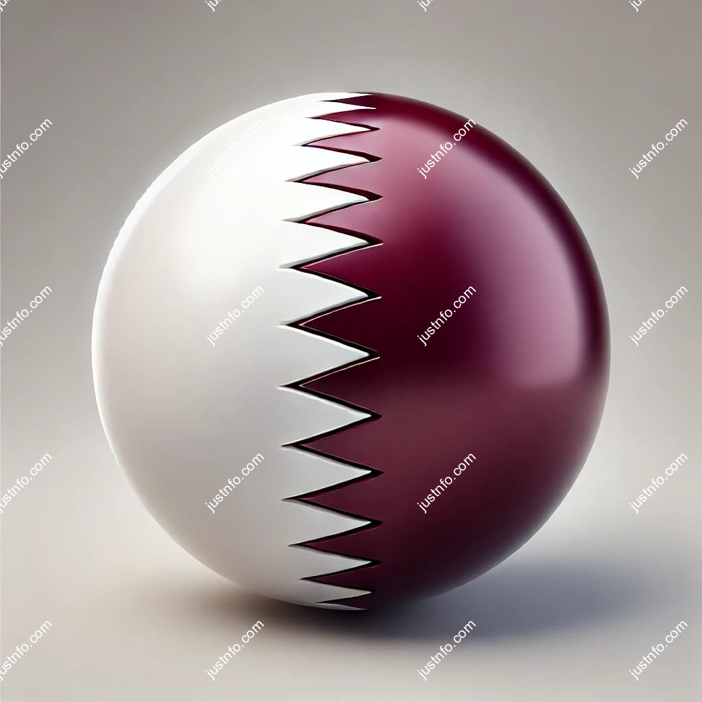 Spherical 3D rendering of the flag of Qatar
