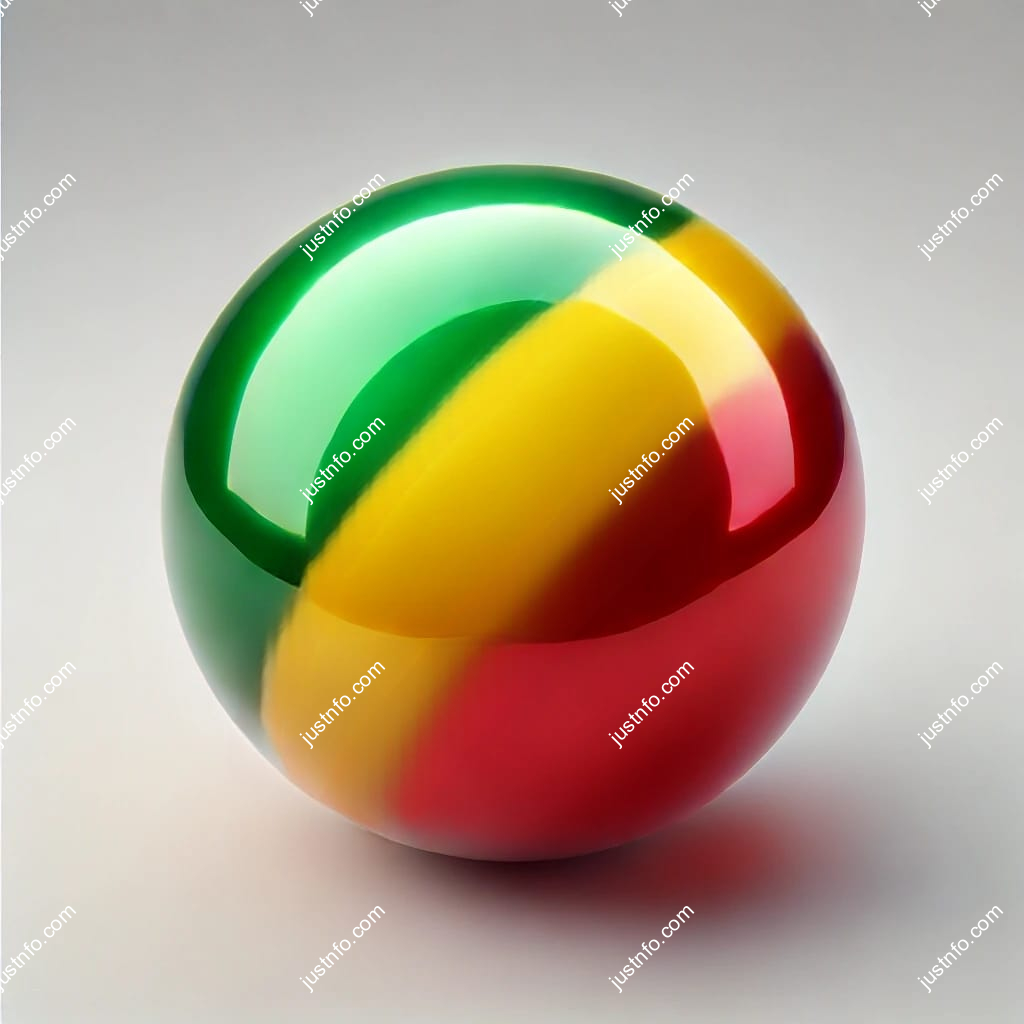 Spherical 3D rendering of the flag of Republic of the Congo