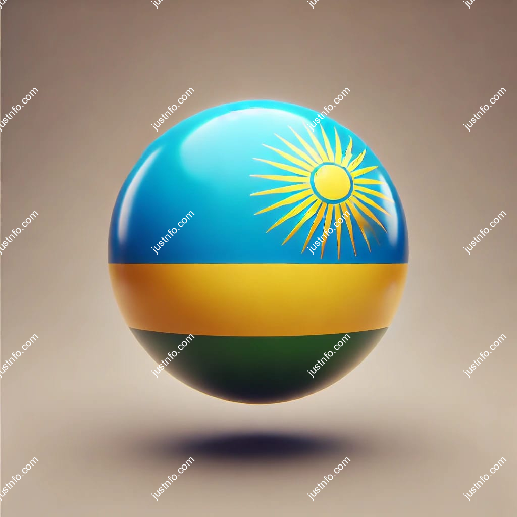 Spherical 3D rendering of the flag of Rwanda