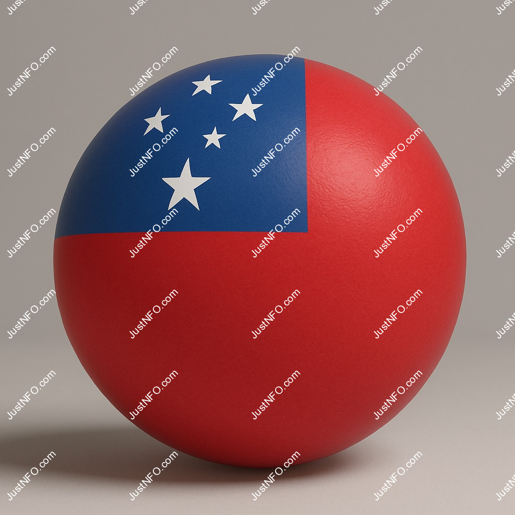 Spherical 3D rendering of the flag of Samoa