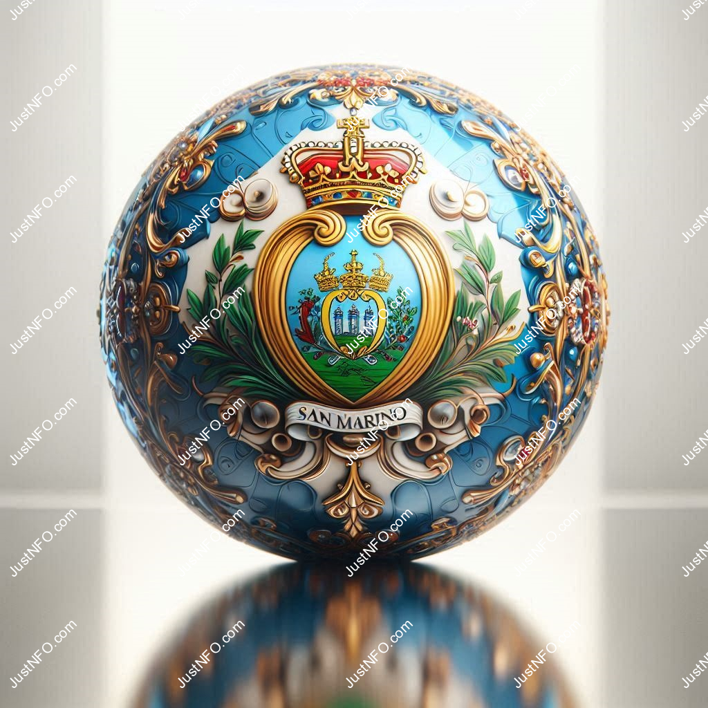 Spherical 3D rendering of the flag of San Marino