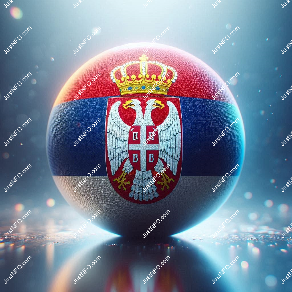 Spherical 3D rendering of the flag of Serbia
