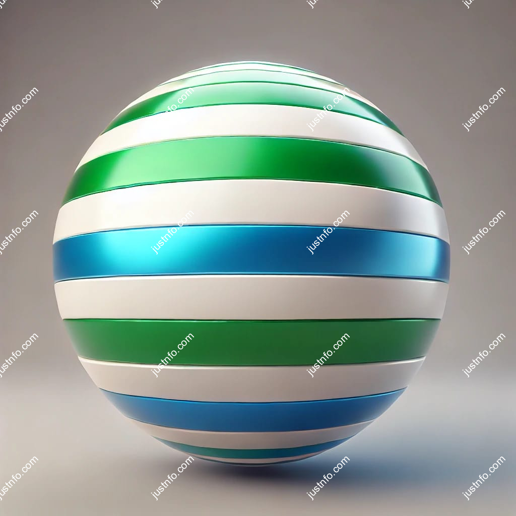 Spherical 3D rendering of the flag of Sierra Leone