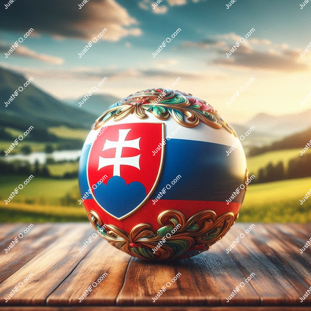 Spherical 3D rendering of the flag of Slovakia
