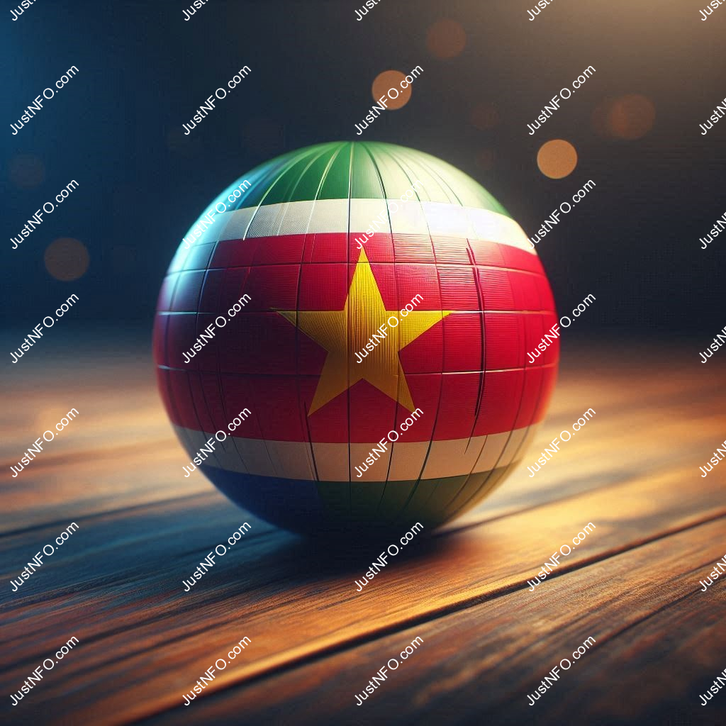 Spherical 3D rendering of the flag of Suriname