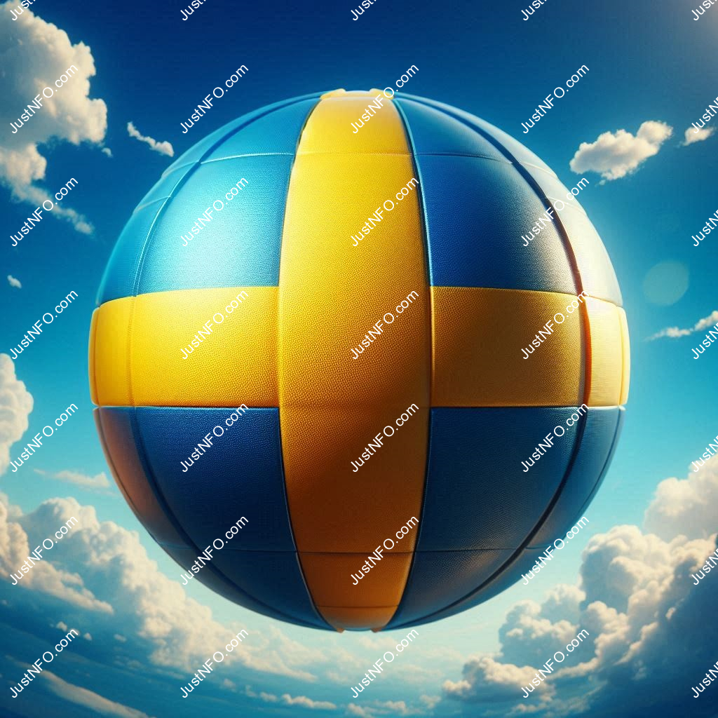 Spherical 3D rendering of the flag of Sweden