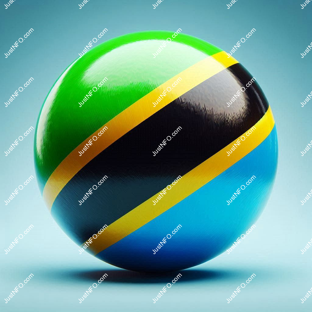 Spherical 3D rendering of the flag of Tanzania