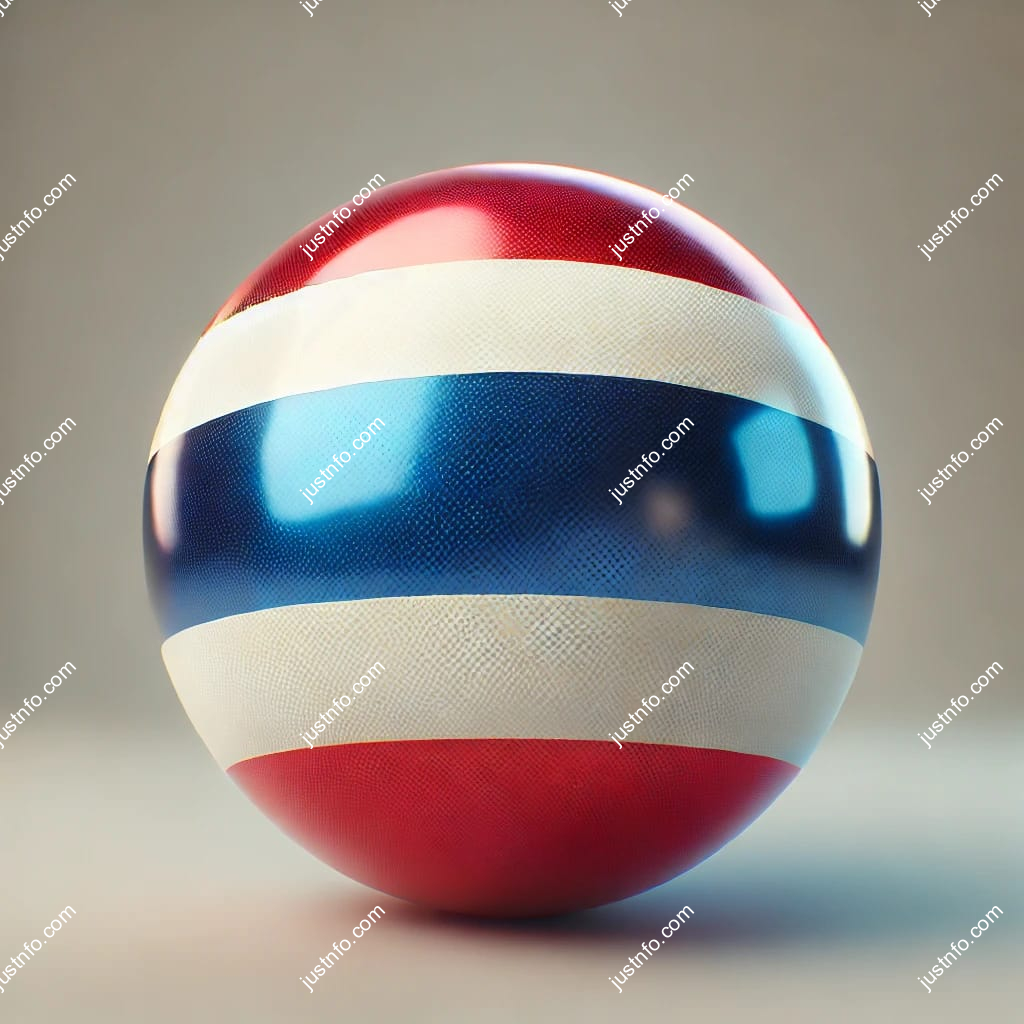 Spherical 3D rendering of the flag of Thailand