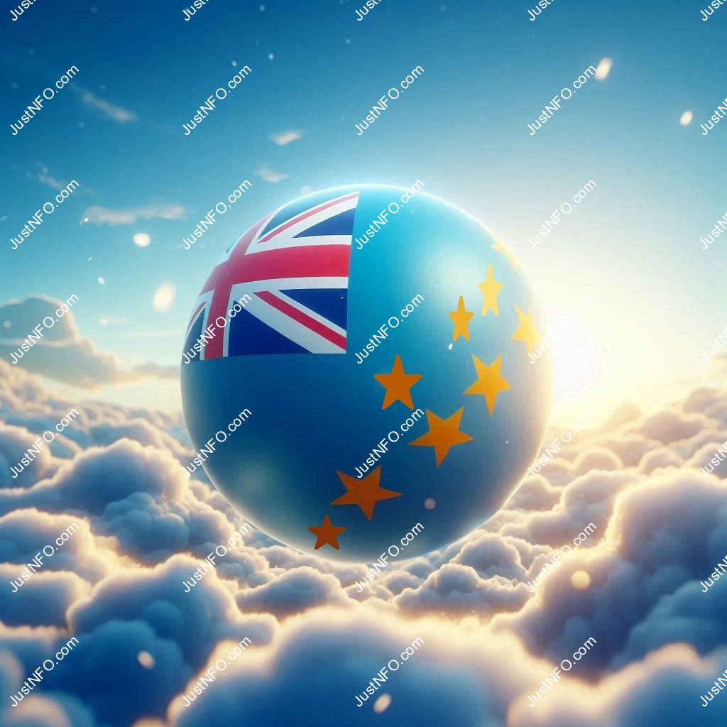 Spherical 3D rendering of the flag of Tuvalu