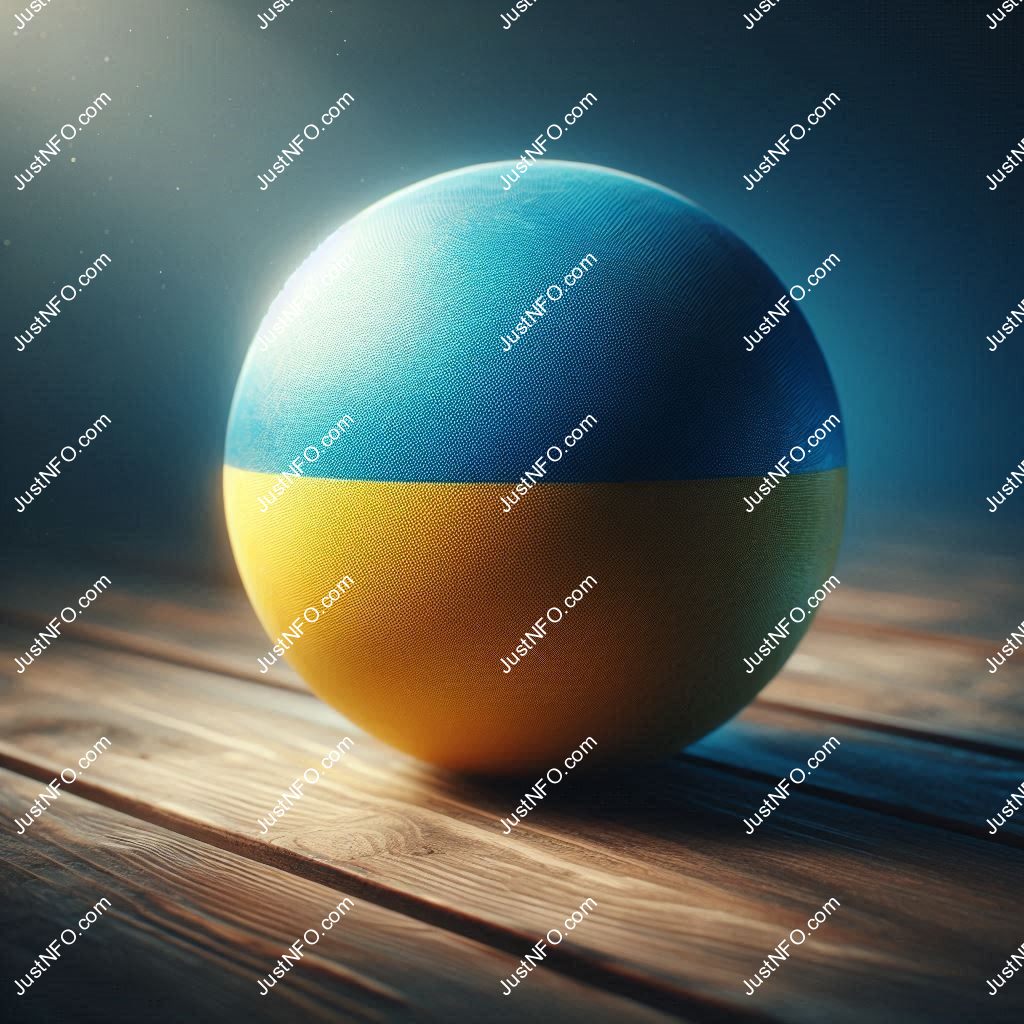 Spherical 3D rendering of the flag of Ukraine