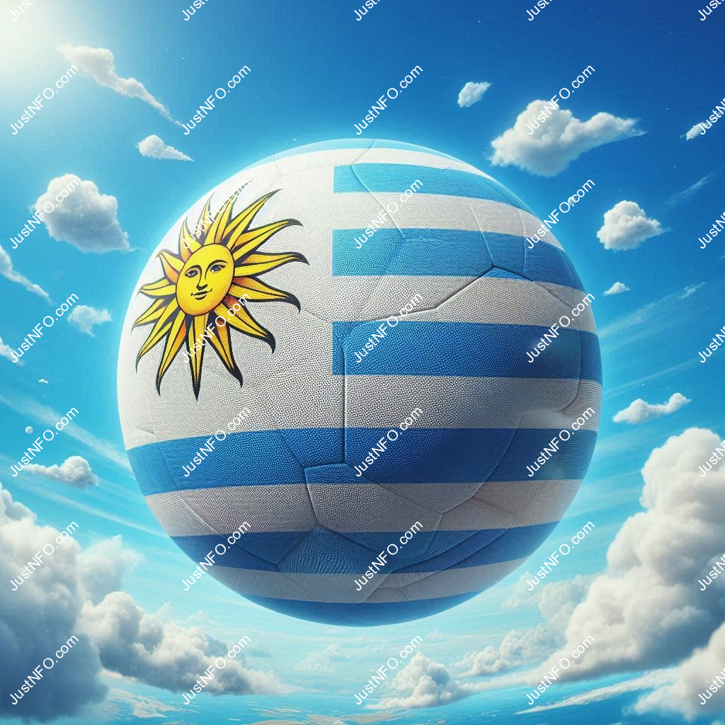 Spherical 3D rendering of the flag of Uruguay