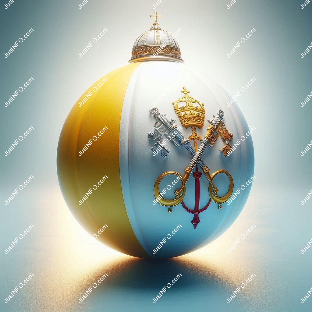 Spherical 3D rendering of the flag of Vatican City