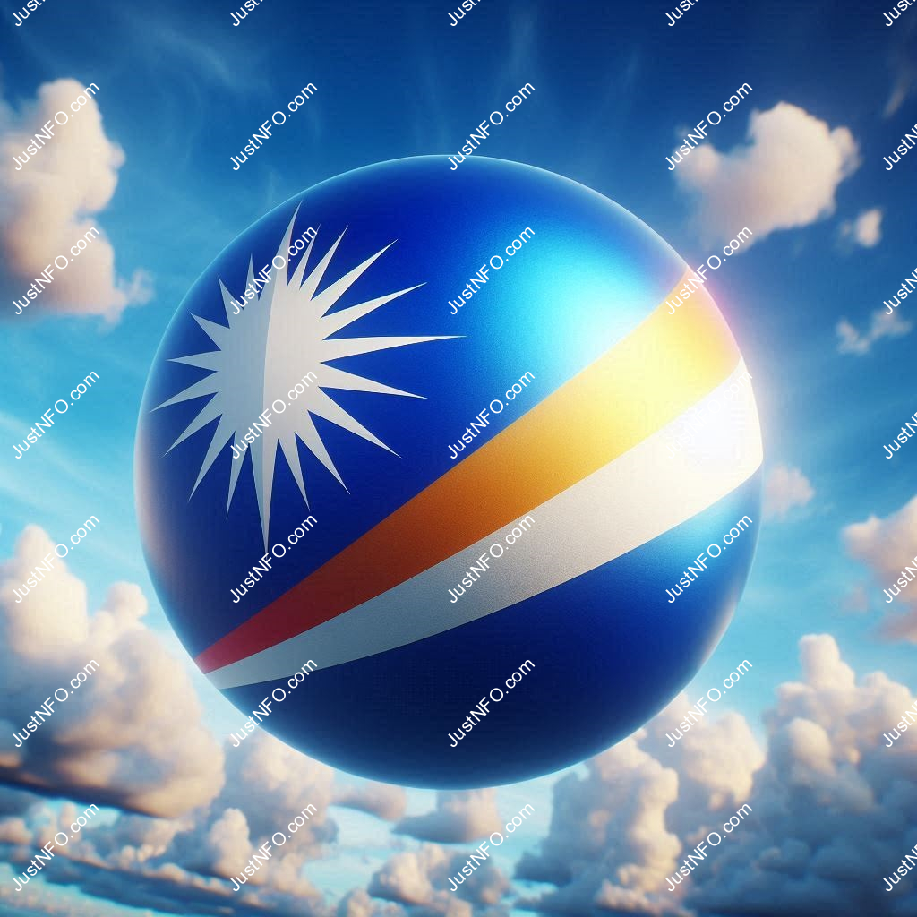 Spherical 3D rendering of the flag of the Marshall Islands