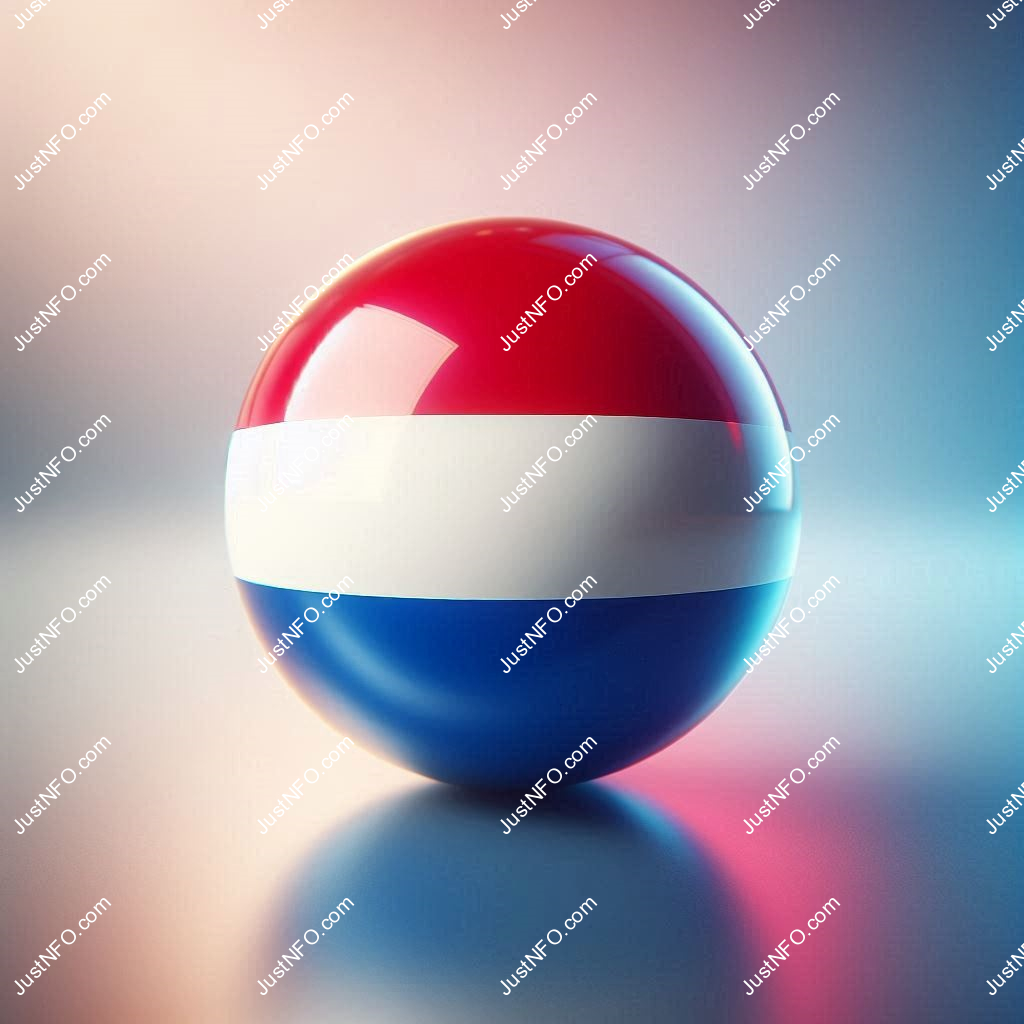 Spherical 3D rendering of the flag of the Netherlands