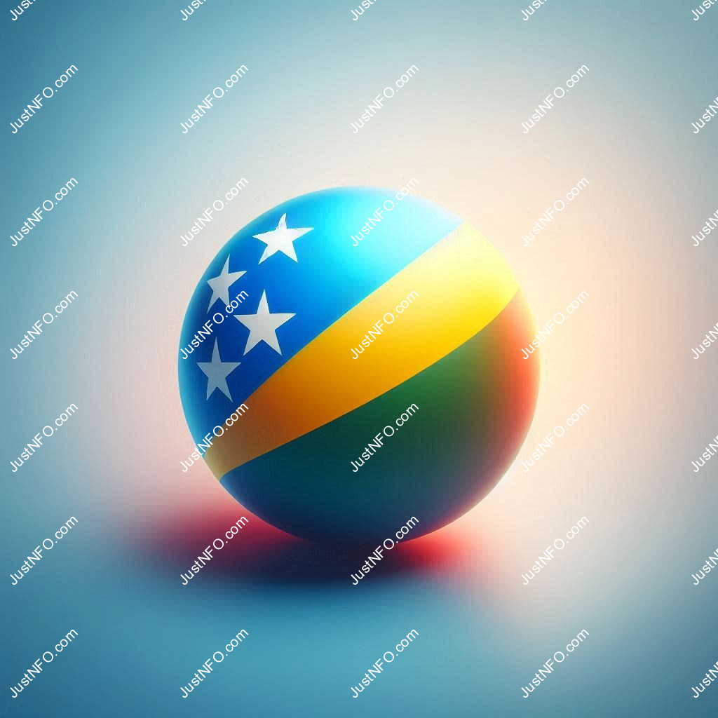 Spherical 3D rendering of the flag of the Solomon Islands