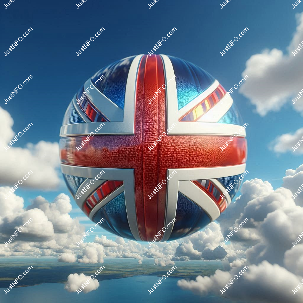 Spherical 3D rendering of the flag of the United Kingdom
