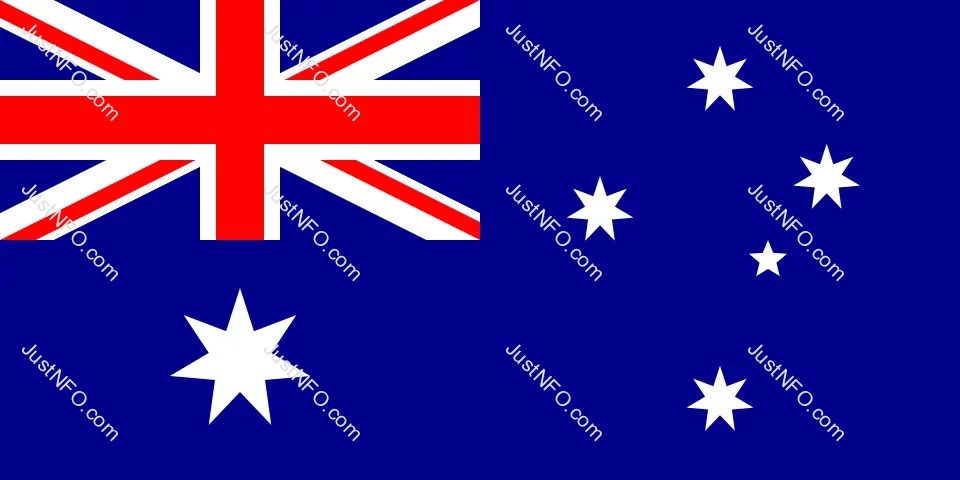 The official flag of Australia with a blue field, the Union Jack in the canton, and stars representing the Commonwealth and national unity